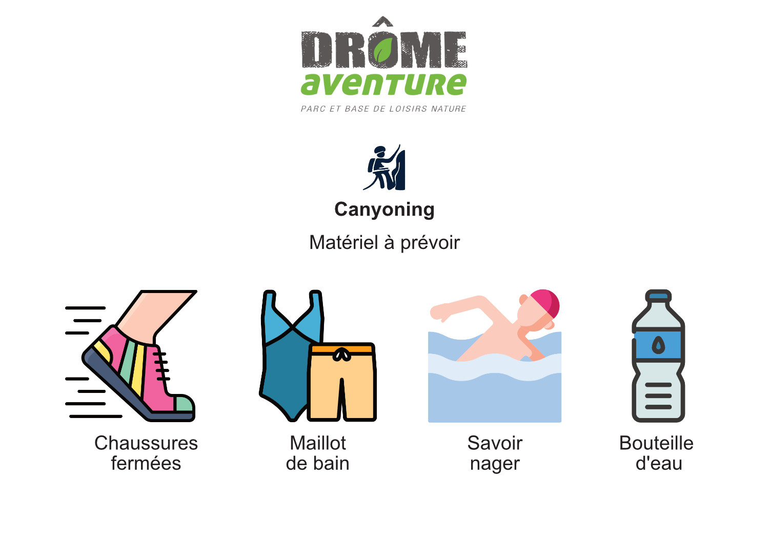 Canyoning equipment to be provided