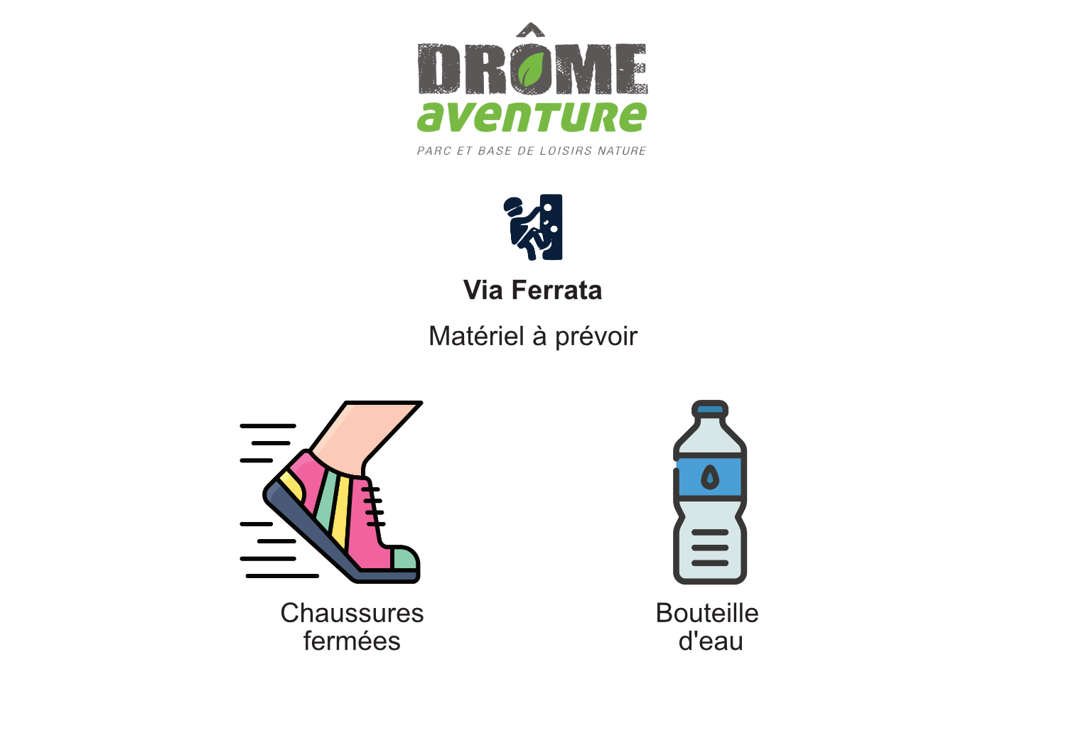 Via Ferratta equipment to be foreseen